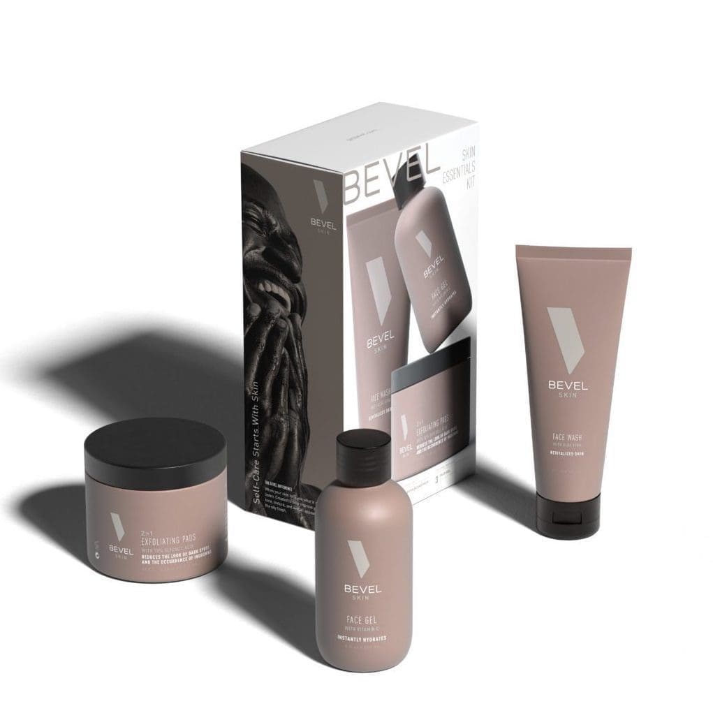 KIT_OVERHEAD_SkinEssentials-scaled Bevel is a brand dedicated to meeting the unique head-to-toe grooming needs of Black men. They meet these needs across their hair, shave, skin, beard, and body product lines.