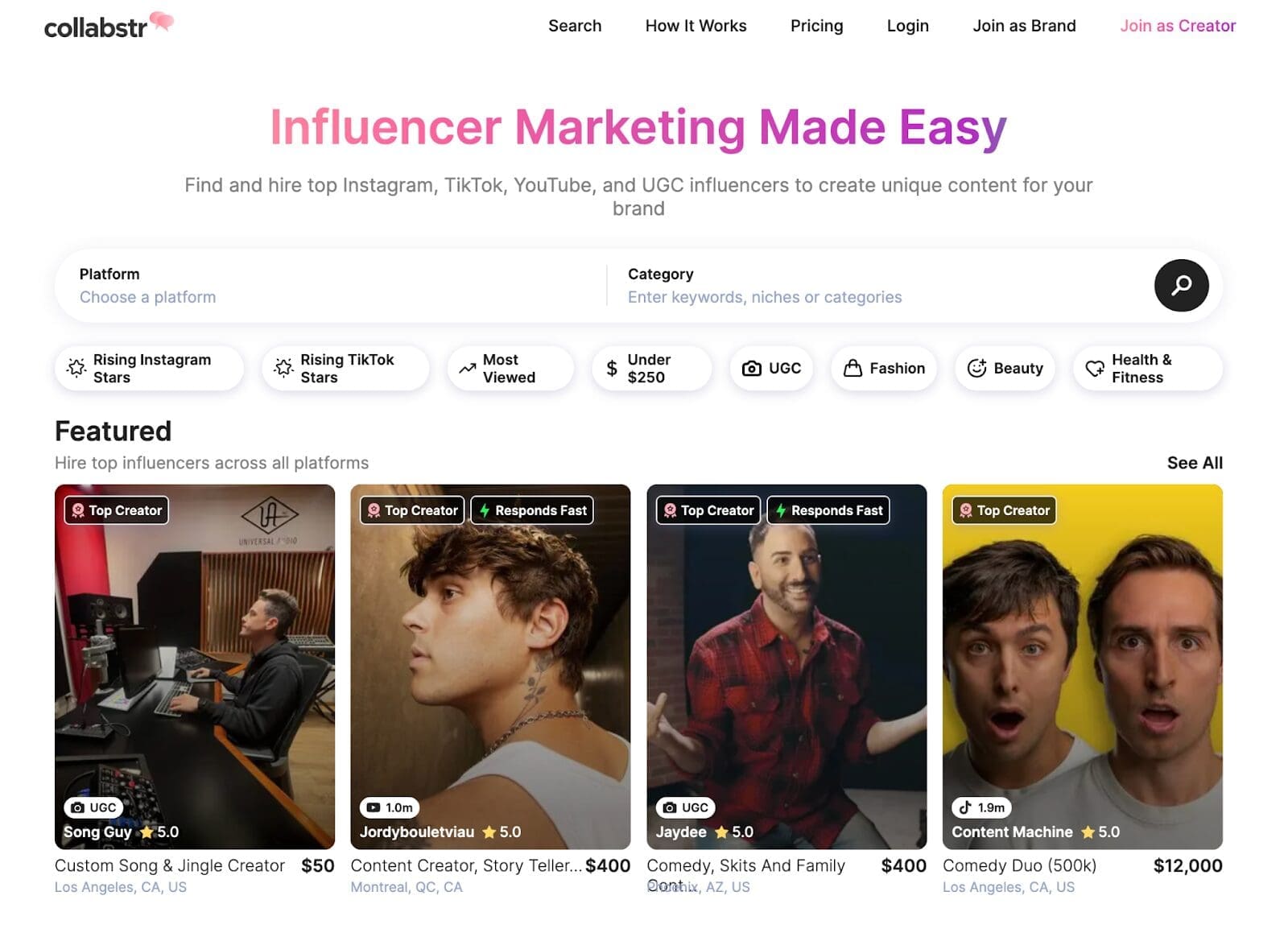 Below, we’ll explore the top UGC creator job sites where you can showcase your creativity, connect with brands, and start monetizing your content creation skills. Whether you’re a budding micro-influencer or just someone who loves making content, these platforms offer a variety of ways to find UGC gigs and collaborations in 2025.